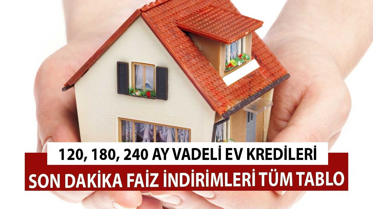 120, 180 240 ay vadeli konut kredisi paketleri! Faiz indirimleri, yeni kampanyalar